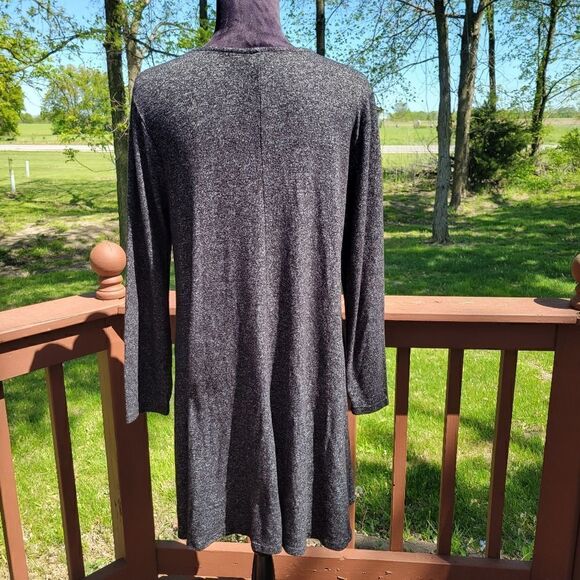 Old Navy Marled Gray Long Sleeve Rolled Round Neck Sweater Dress Size L - Picture 5 of 15